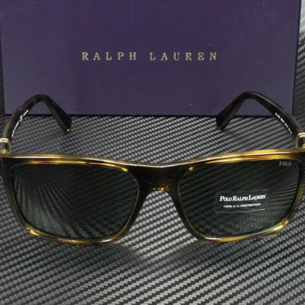 Ralph Lauren Polo Havana Green 59mm Men's Sunglasses